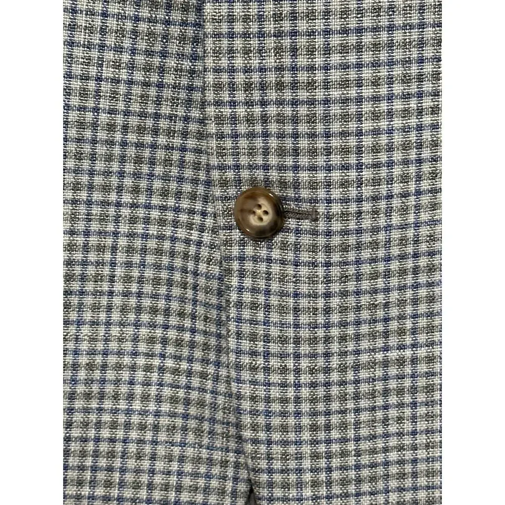 Ralph Lauren Black Label Blue Grey Plaid Sports Coat Blazer 46L
